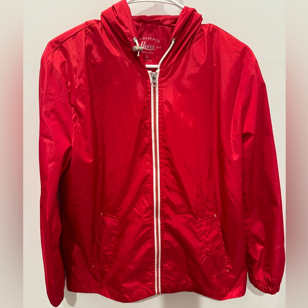 Maine Bass Co zip rain jacket windbreaker sz S